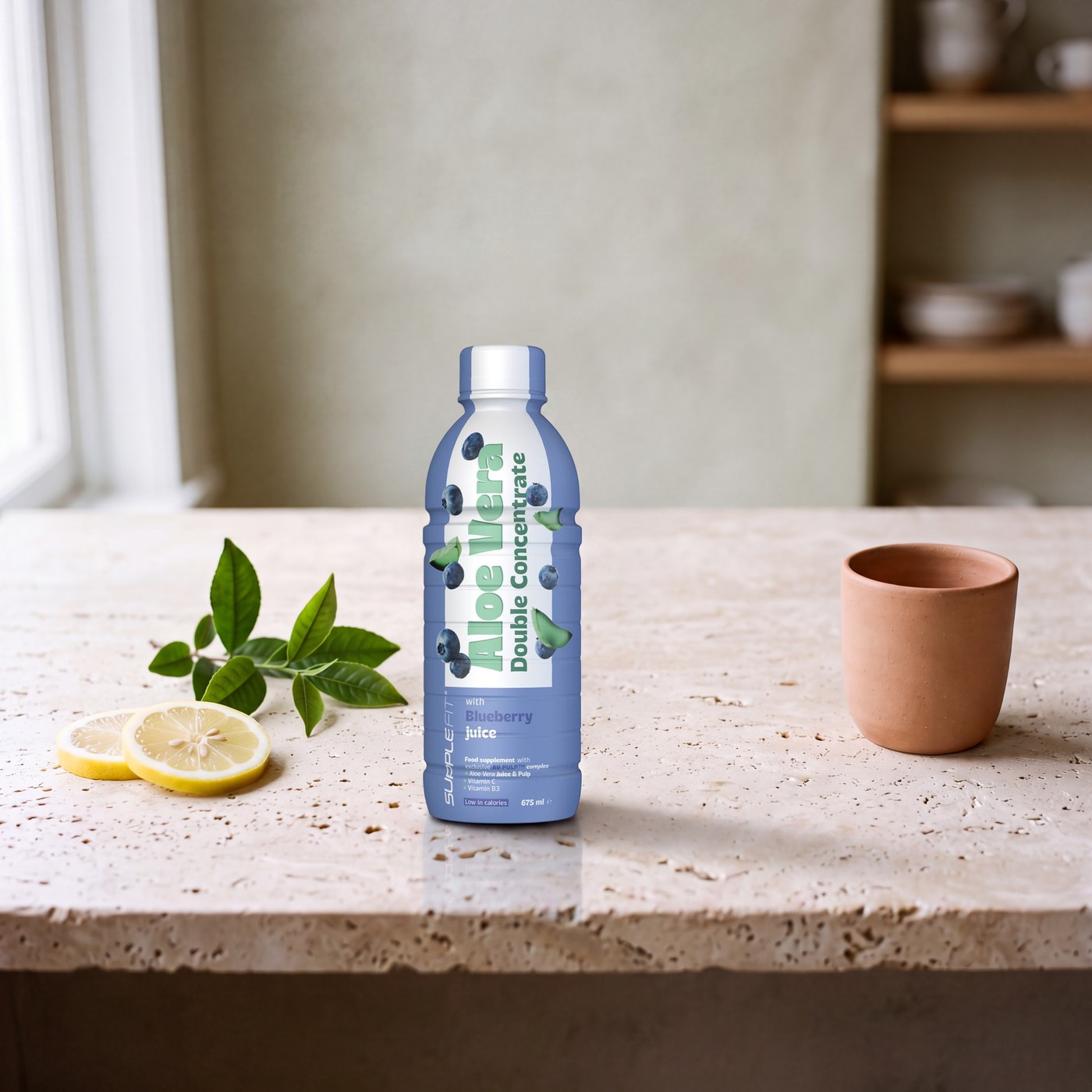 Aloe vera with blueberry